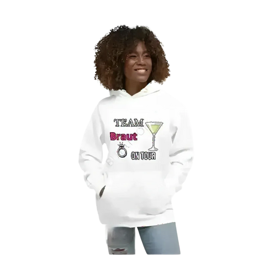 Grafik Damen Hoodie für Junggesellinnenabschied, in S bis 3XL, mit lustigem Design, von BUYATHOME24, bequem und stylisch.