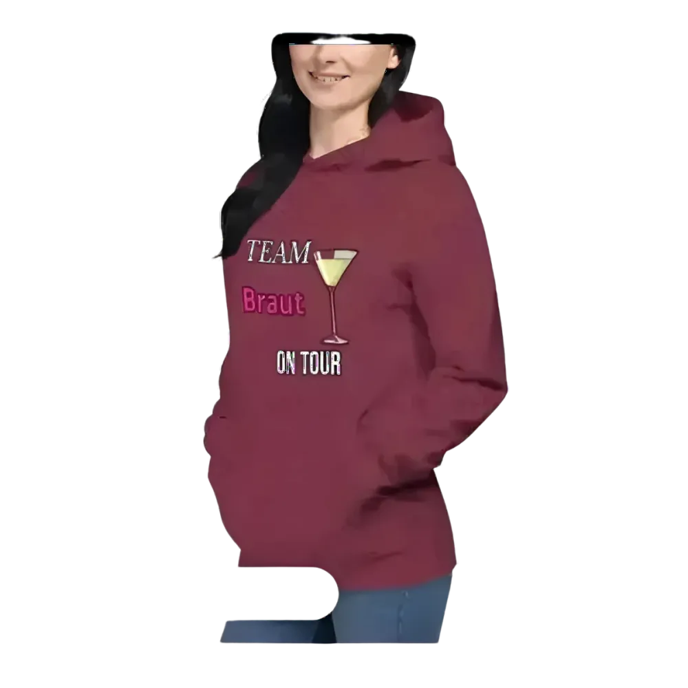 Grafik Damen Hoodie für Junggesellinnenabschied und Mädelsabend, in den Größen S bis 3XL, bequem und modisch von BUYATHOME24