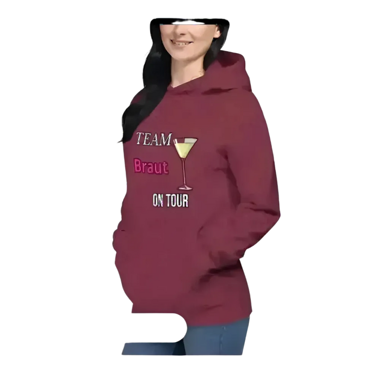 Grafik Damen Hoodie für Junggesellinnenabschied und Mädelsabend, in den Größen S bis 3XL, bequem und modisch von BUYATHOME24