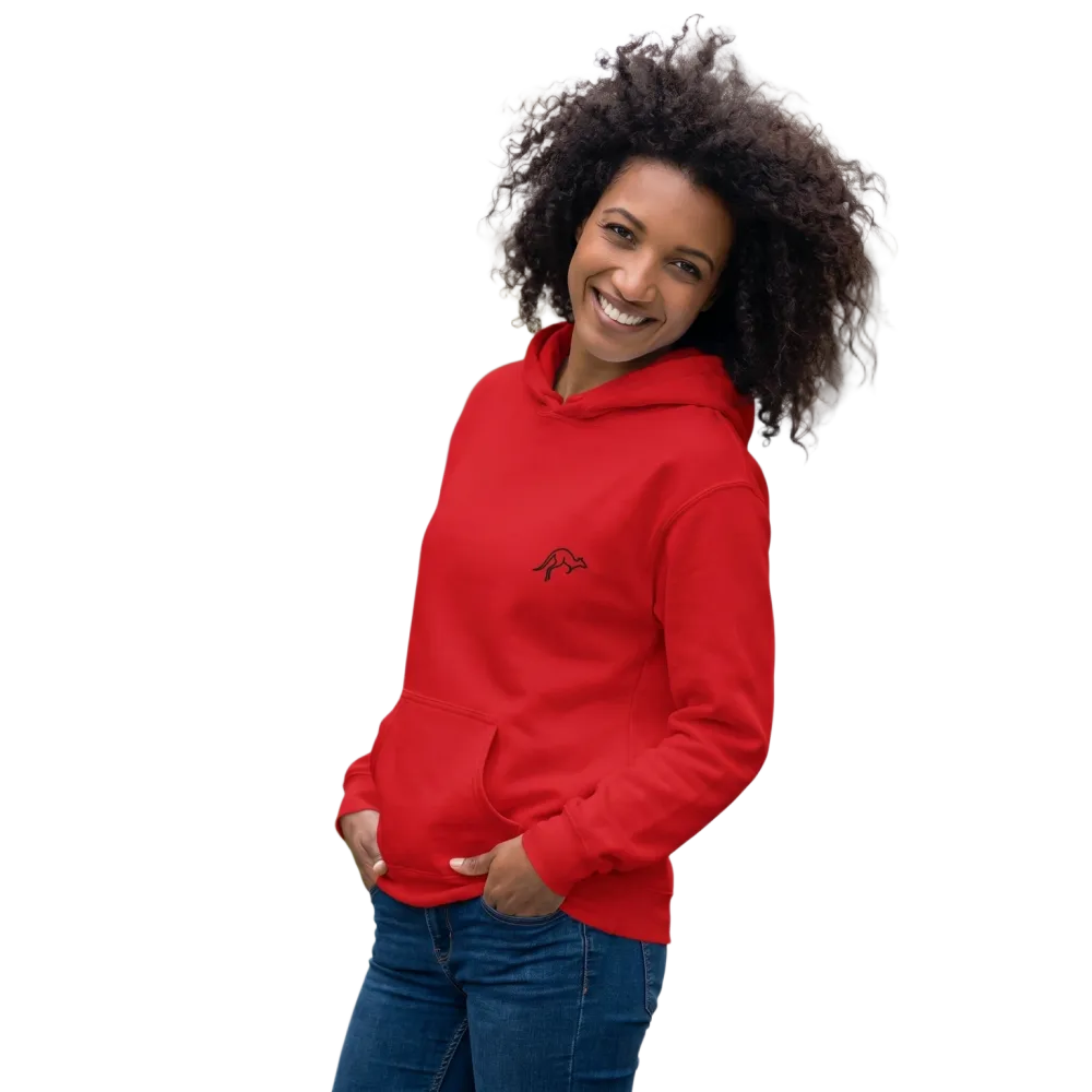 Unisex Hoodie mit Känguru-Grafik aus Baumwollmix, Stick-Design, in S bis 5XL, bequemer Kapuzenpullover von BUYATHOME24