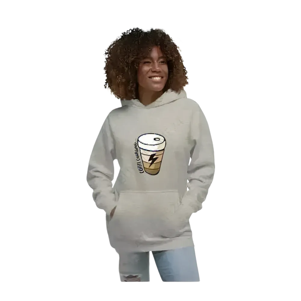 Grafik Damen Hoodie mit Kaffee-Spruch, Kapuzenpullover von BUYATHOME24 in Größen S bis 3XL, bequem und stylisch für Damen.