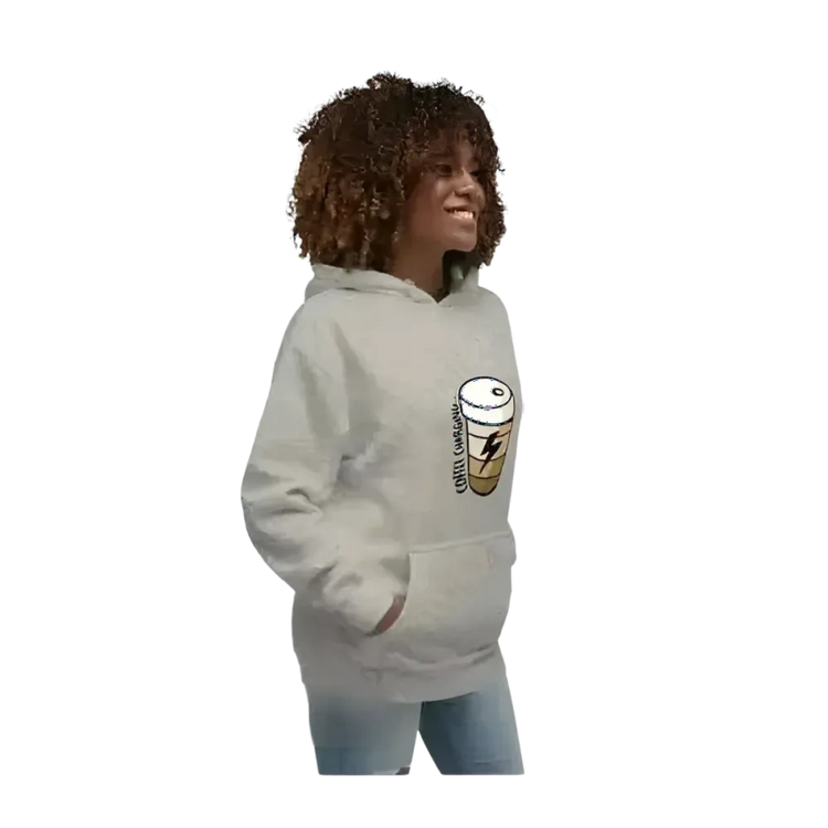 Grafik Damen Hoodie mit Kaffee-Spruch, BUYATHOME24, in den Größen S bis 3XL, bequemer Kapuzenpullover, weiche Baumwolle