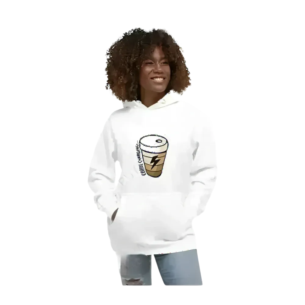 Grafik Damen Hoodie mit Kaffeespruch in verschiedenen Größen, bequemer Kapuzenpullover von BUYATHOME24