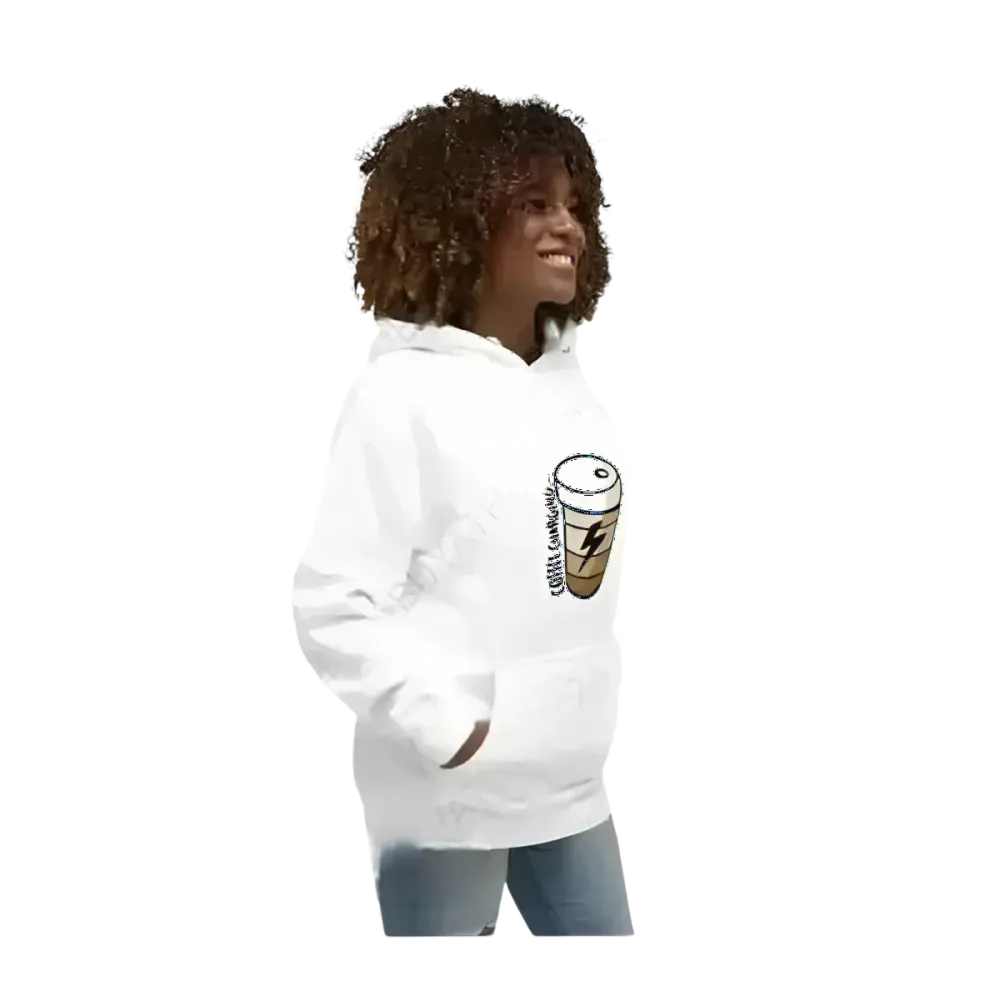 Gemusterter Damen-Hoodie mit Kaffee-Spruch, Baumwolle, in den Größen S bis 3XL, von BUYATHOME24.