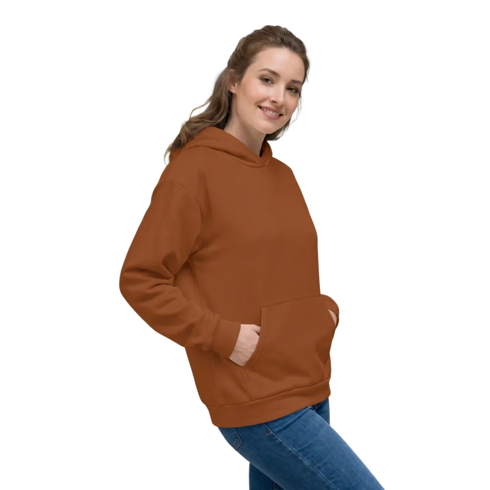 Unisex Hoodie mit Allover-Print in Braun, BUYATHOME24, bequemes Kapuzenpullover in XS bis 3XL Größe, stylisches Design, weiche Textur