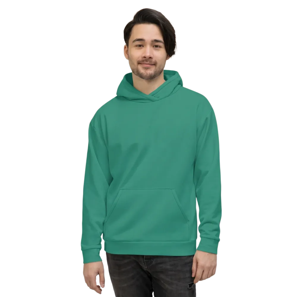 Hellgrüner Unisex Hoodie mit Allover-Print, langärmlig, bequemer Kapuzenpullover in XS bis 3XL von BUYATHOME24