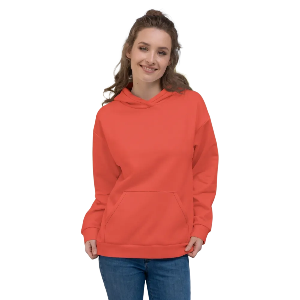 Hellorange Unisex Hoodie mit Allover-Print, Kapuzenpullover in XS-3XL, bequemer Hoodie von BUYATHOME24.