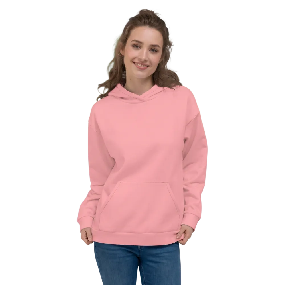Hellrosa Unisex Hoodie mit Allover-Print, bequemes Kapuzenpullover in XS bis 3XL, modischer Hoodie von BUYATHOME24