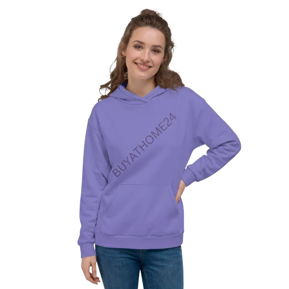 Hellvioletter Unisex Hoodie mit Allover-Print von BUYATHOME24, kurze Ärmel, lässiger Hoodie in XS bis 3XL, bequem und modisch.