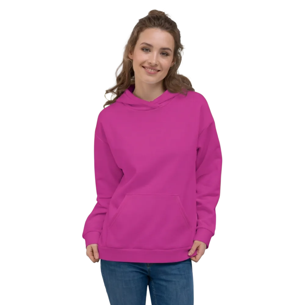 Rosa Unisex Hoodie mit Allover-Print, bequemer Kapuzenpullover in XS bis 3XL, von BUYATHOME24, auf Bild sichtbar