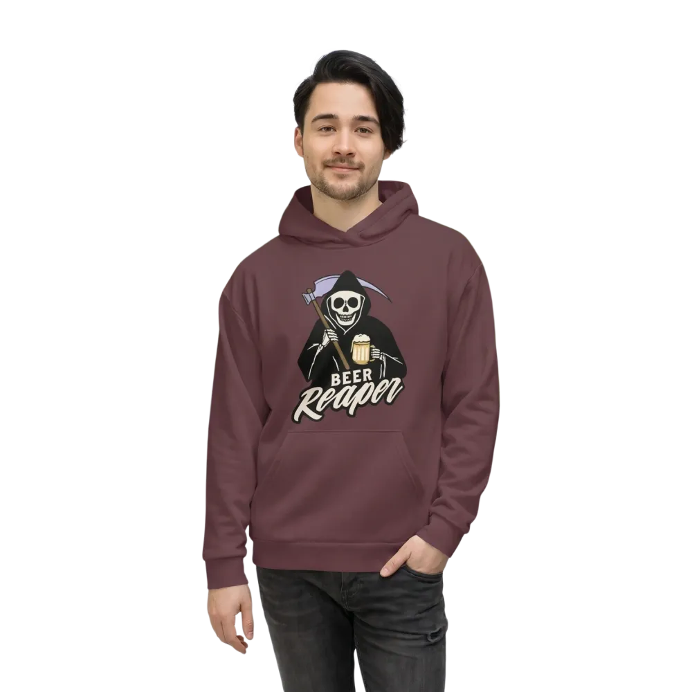 Unisex Baumwoll-Kapuzenpullover mit Rückenprint in XS-3XL, bequem und bedruckbar, in verschiedenen Farben.