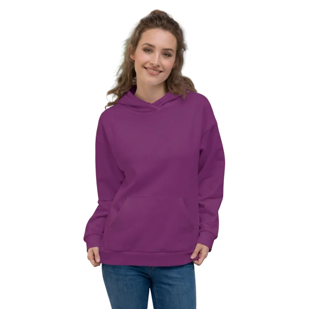 Violetter Unisex Hoodie mit Allover-Print, bequemer Kapuzenpullover in XS bis 3XL, modisches Streetwear-Design