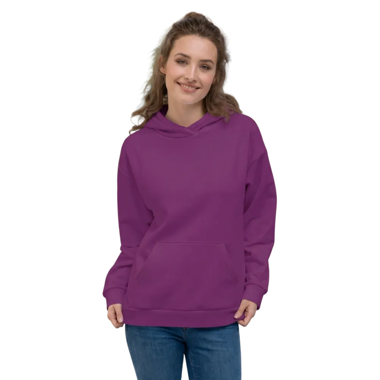 Violetter Unisex Hoodie mit Allover-Print, bequemer Kapuzenpullover in XS bis 3XL, modisches Streetwear-Design