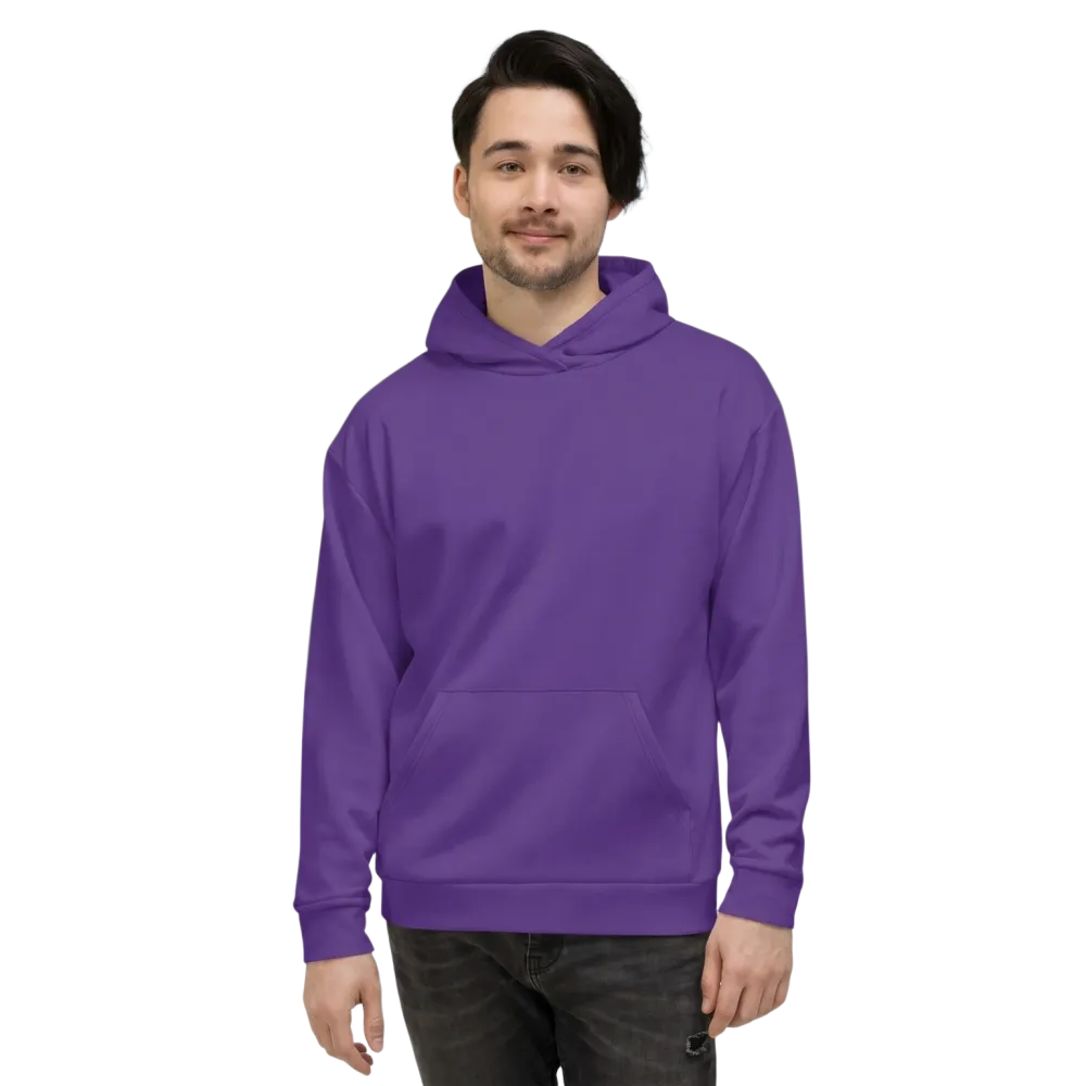 Violetter Unisex Hoodie mit Allover-Print, bequemer Kapuzenpullover in XS bis 3XL, modisches Design, von BUYATHOME24