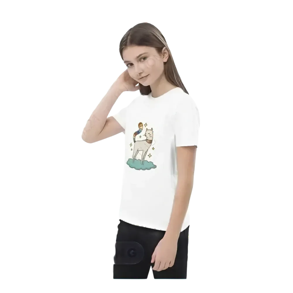 Rundes Kurzarm-T-Shirt für Kinder mit Katzen-Tierdruck, personalisierbar, unisex, für 3-14 Jahre, von BUYATHOME24