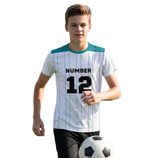 Unisex Kinder Fußball Sportshirt in Jersey, in Größe 134-170 cm, mit sportlichem Design, von BUYATHOME24
