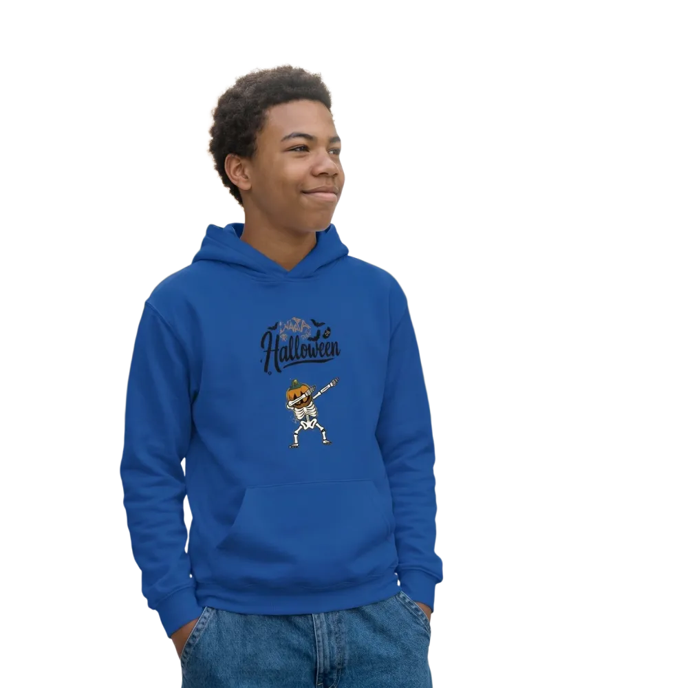 Kinder Hoodie mit Halloween-Grafik in Baumwolle, unisex, in den Größen XS bis XL, bequem und warm für Kinder.