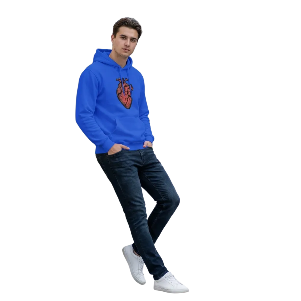 Unisex Kinder Hoodie mit Herz-Grafik in XS-XL, bequemer Kapuzenpullover für Kinder, in fröhlichem Design.