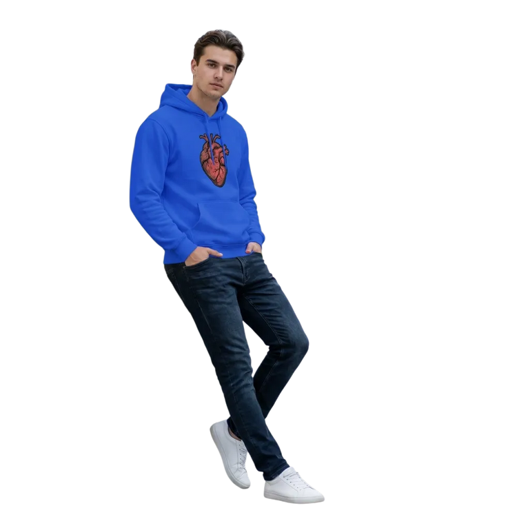Unisex Kinder Hoodie mit Herz-Grafik in XS-XL, bequemer Kapuzenpullover für Kinder, in fröhlichem Design.