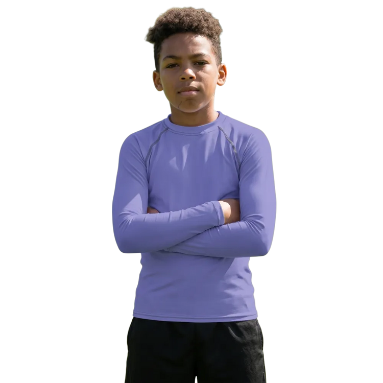 Kinder-Langarm-Sportshirt mit UV-Schutz 50+ von BUYATHOME24, in Größe 134-170 cm, weiches Material, ideal für Outdoor-Aktivitäten