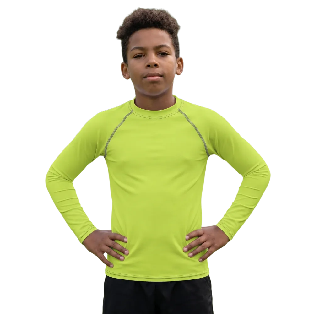 Kinder Langarm Sportshirt mit UV-Schutz 50+ von BUYATHOME24, in Größe 134-170 cm, aus atmungsaktivem Material, blaue Farbe