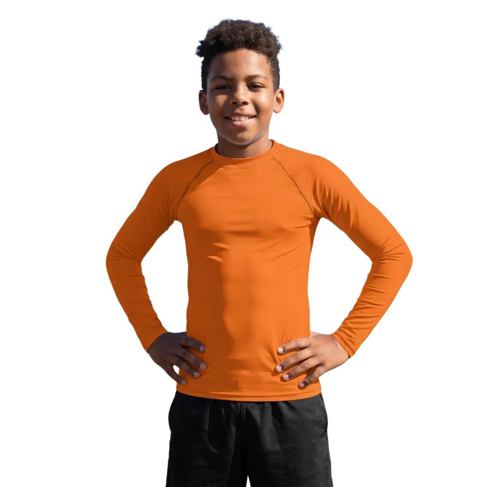 Kinder Langarm-Sportshirt mit UV-Schutz 50+ von BUYATHOME24, blau, für Kinder 134-170 cm, atmungsaktiv und bequem.