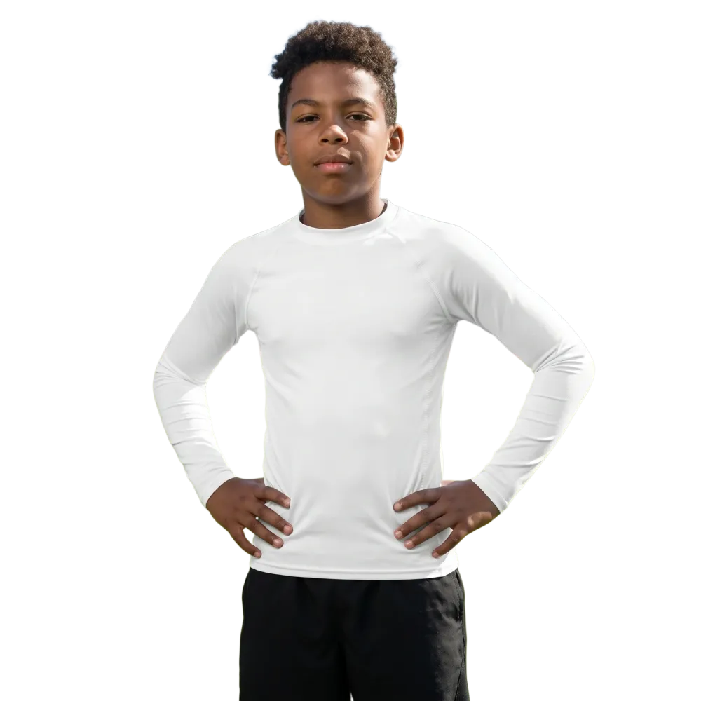 Kinder-Langarm-Sportshirt mit UV-Schutz 50+ von BUYATHOME24, Allover-Print, für Kinder 134-170 cm, bequem und schützend