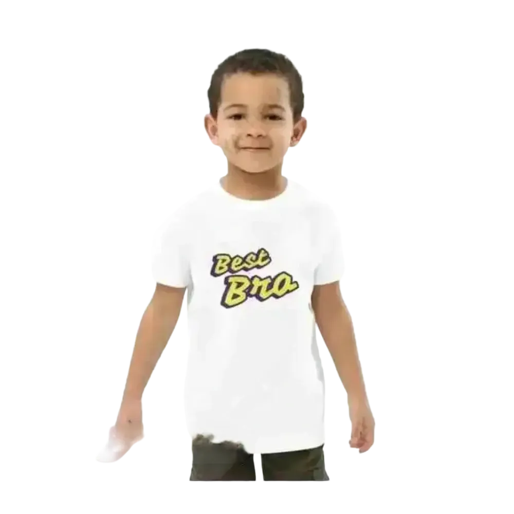 Weißes Kinder Kurzarm-Grafik-T-Shirt für Jungen, geeignet für 3-14 Jahre, von BUYATHOME24, mit buntem Grafikprint auf der Vorderseite.