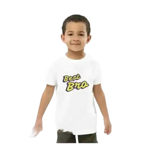Weißes Kinder Kurzarm-Grafik-T-Shirt für Jungen, geeignet für 3-14 Jahre, von BUYATHOME24, mit buntem Grafikprint auf der Vorderseite.