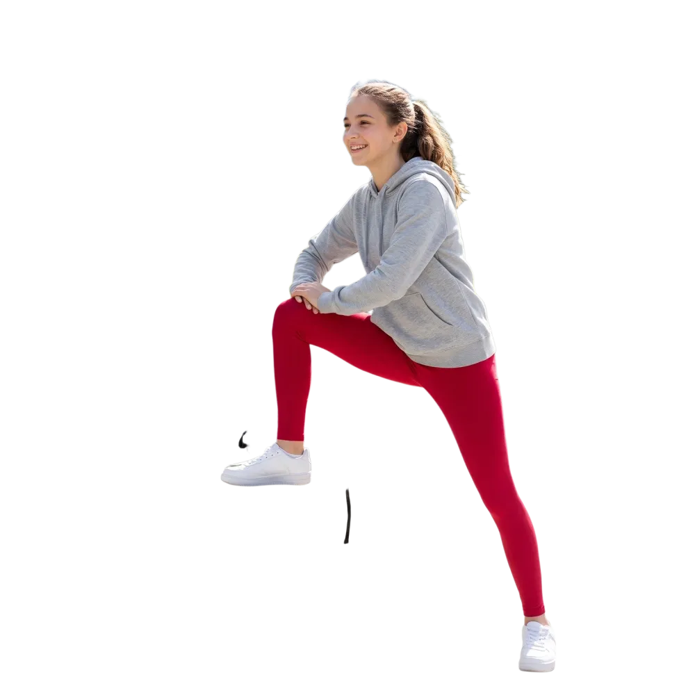 Kinder Sport-Leggings mit UV-Schutz, personalisierbar, in Größe 164 cm, blaue Leggings mit elastischem Bund und UV-Schutz.