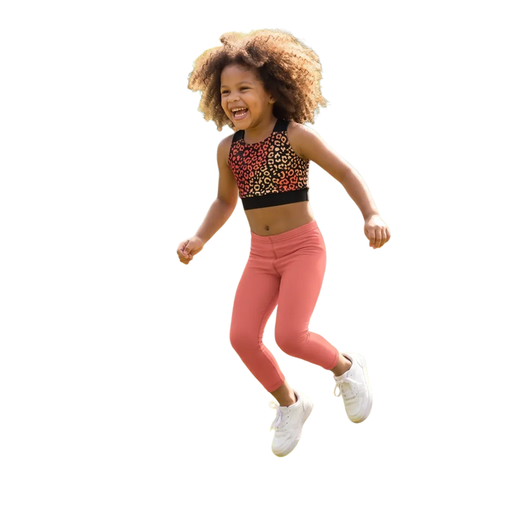 Kinder Sportleggings mit UV-Schutz und 4-Wege-Stretch, in Größen 92-128 cm, von BUYATHOME24, elastisch und bequem.