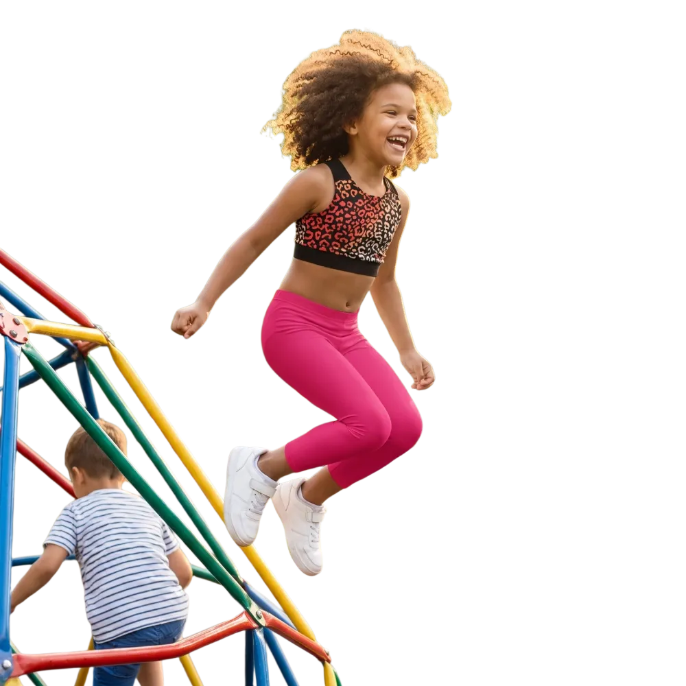 Kinder-Sportleggings mit UV-Schutz und 4-Wege-Stretch, für Kinder von 92-128 cm, in lebhaften Farben, von BUYATHOME24