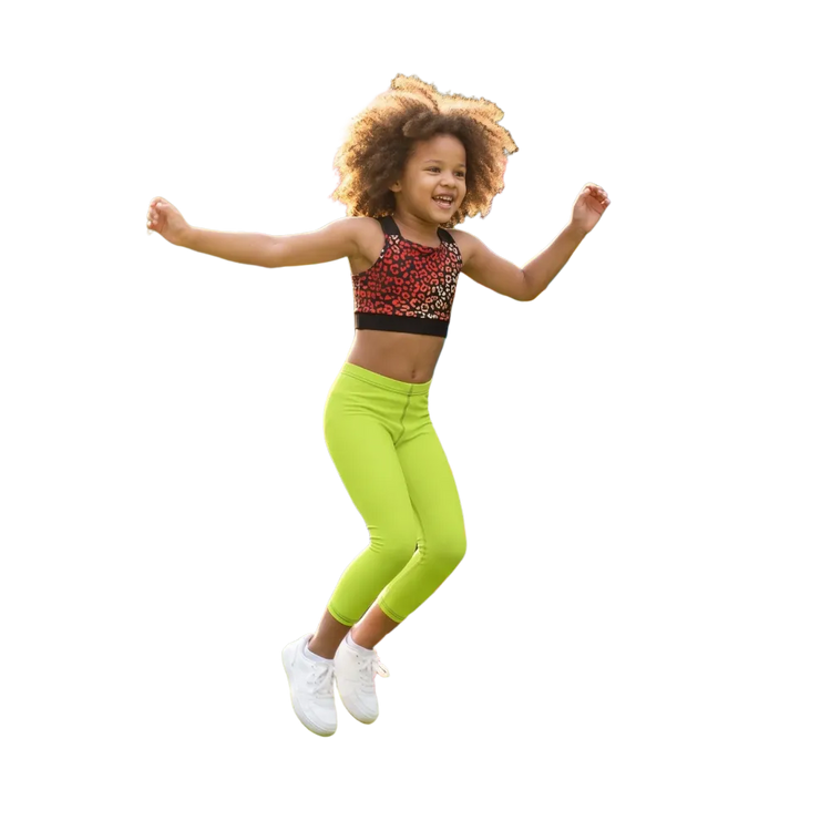 Kinder Sportleggings von BUYATHOME24 mit UV-Schutz, in 92-128 cm, personalisierbar, elastisch und bequem für aktive Kinder.