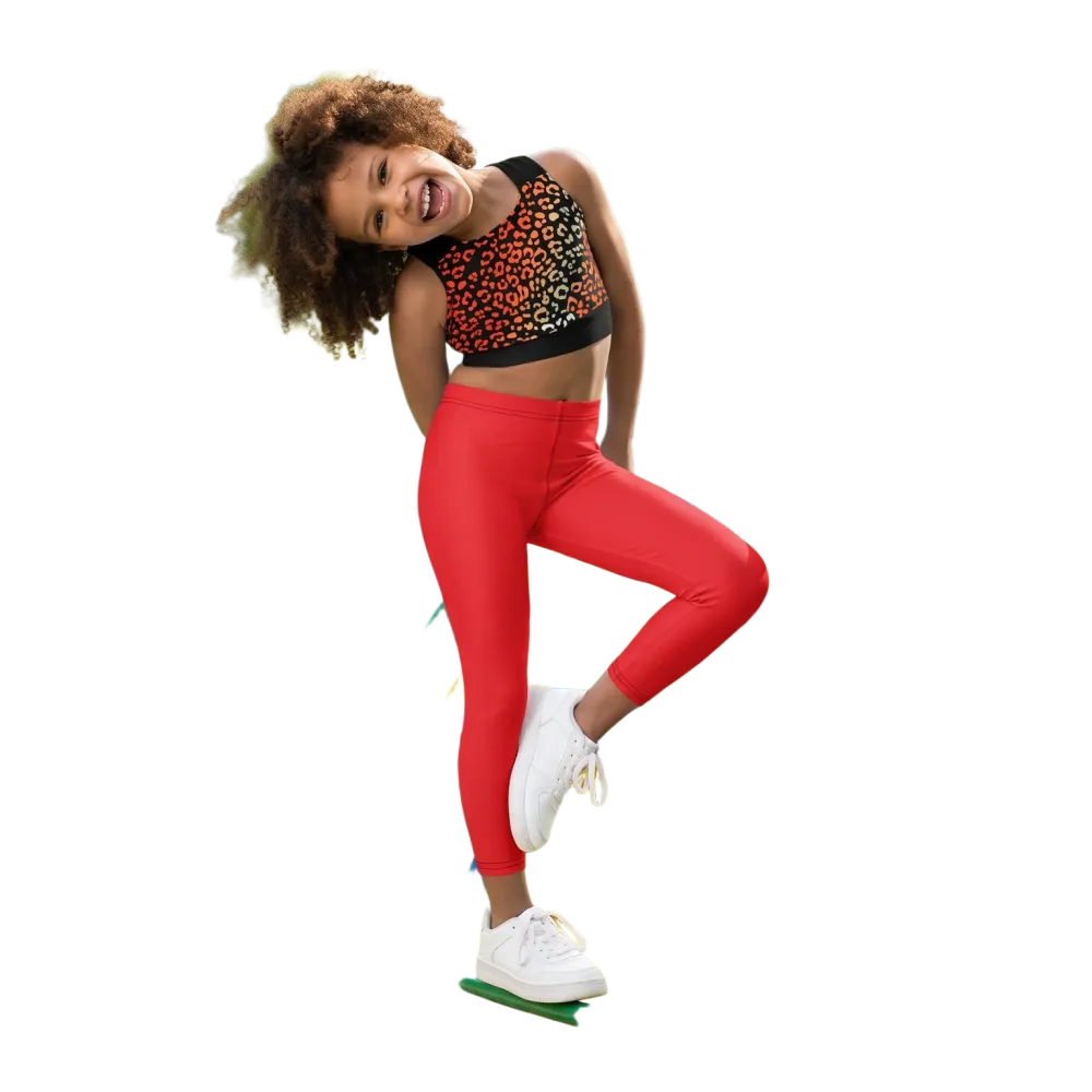 Kinder Sportleggings mit UV-Schutz in Größe 92-128 cm, personalisierbar, weiche Stoffe, ideal für sportliche Aktivitäten.