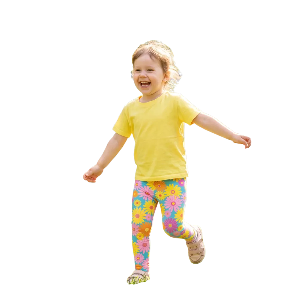 Kinder Sportleggings von BUYATHOME24, mit UV-Schutz und Stretch, in Größe 92-128 cm, bequem und ideal für aktive Kinder.