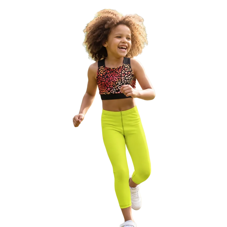 Kinder Sportleggings von BUYATHOME24 mit UV-Schutz, elastisch, in Größe 92-128 cm, weich und bequem für aktive Kinder.
