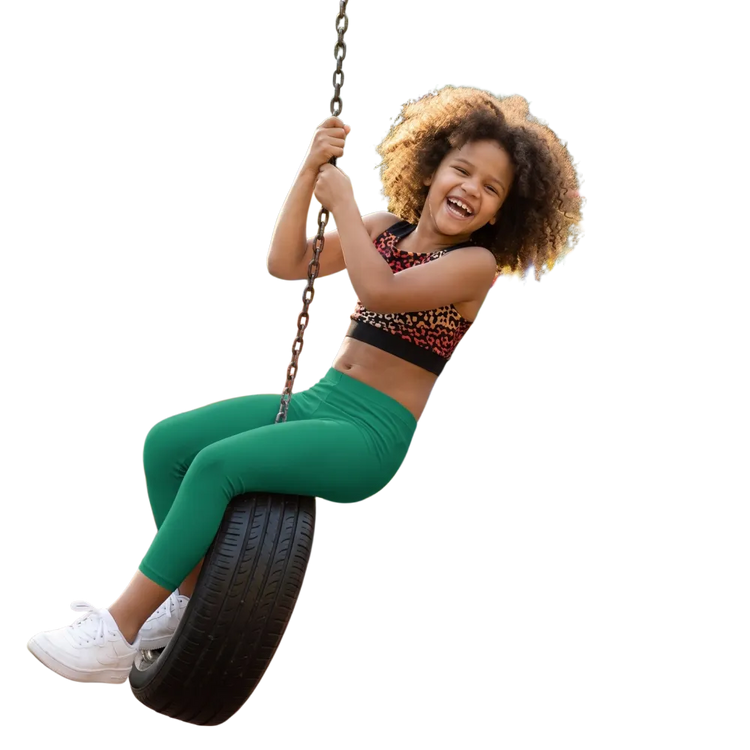 Kinder Sportleggings von BUYATHOME24, UV-Schutz, elastisch, in Größen 92-128 cm, bequeme Passform für aktive Kinder