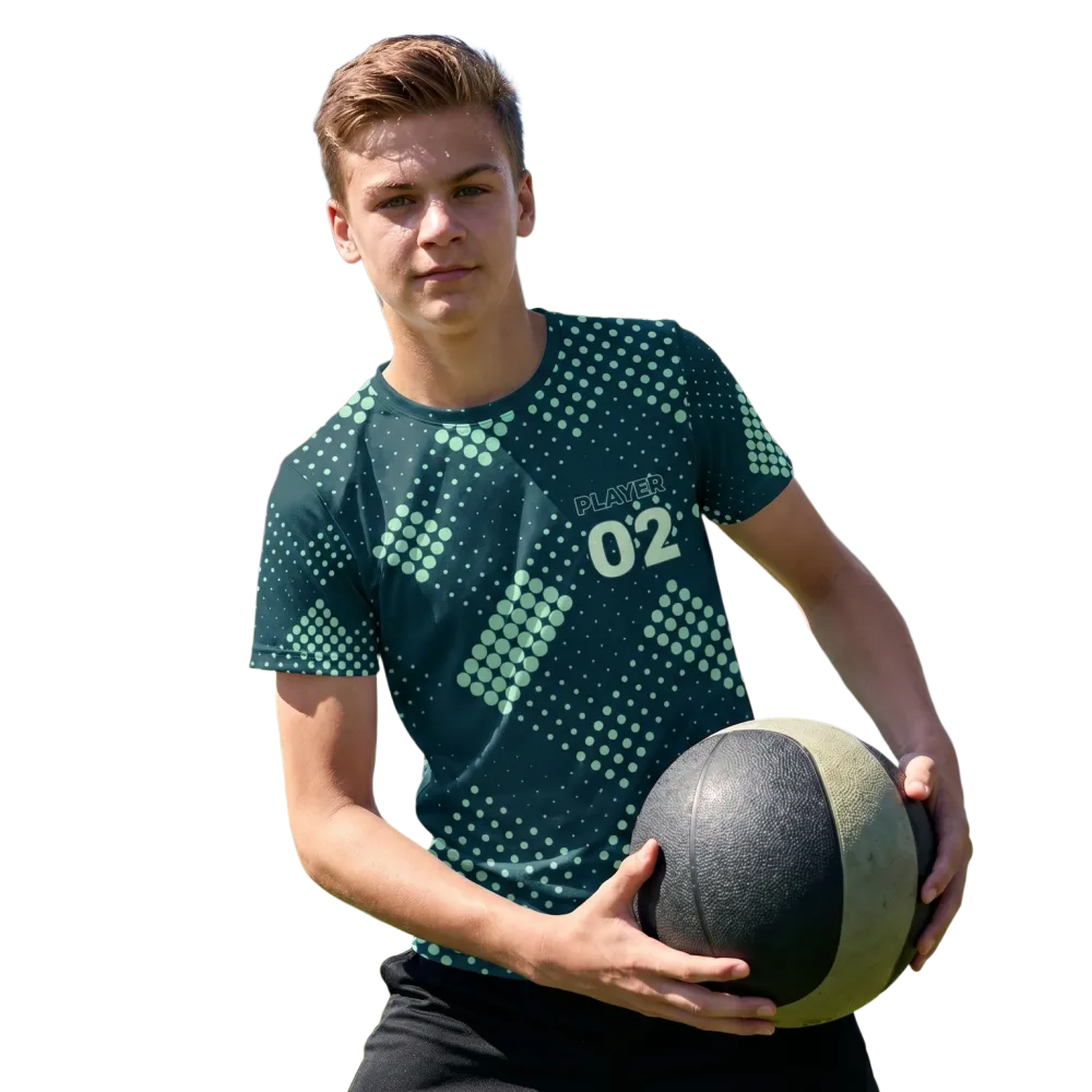 Unisex Kinder-Sportshirt, Fußball T-Shirt für Jungen und Mädchen, in Größe 134-170 cm, bequemes Baumwollmaterial, sportliches Design