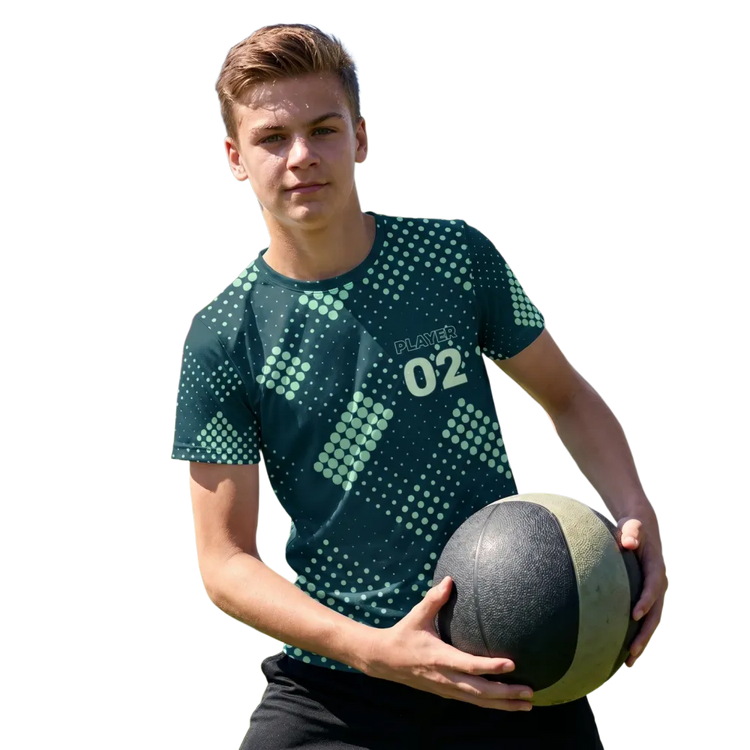 Unisex Kinder-Sportshirt, Fußball T-Shirt für Jungen und Mädchen, in Größe 134-170 cm, bequemes Baumwollmaterial, sportliches Design