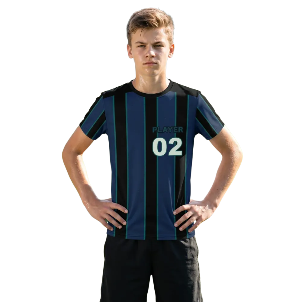 Unisex Kinder-Sportshirt von BUYATHOME24 mit UV-Schutz, Fußball-Design, in den Größen 134-170 cm, atmungsaktives Material