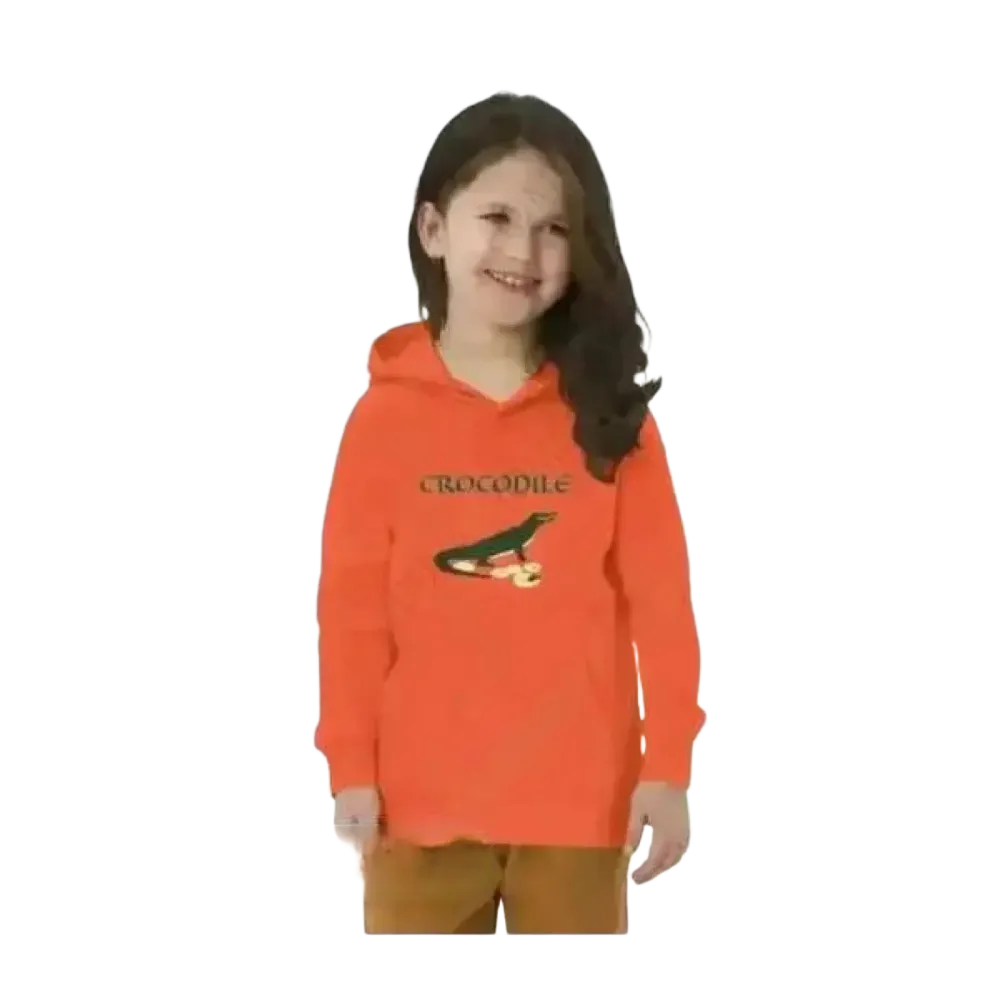 Kinder Hoodie mit Krokodil Motiv aus Baumwolle, Unisex Kapuzenpullover für Mädchen und Jungen, Baumwoll-Design, 4-12 Jahre