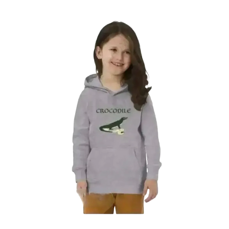 Unisex Kinder Hoodie mit Krokodil-Motiv aus Baumwolle, für Mädchen und Jungen, doppellagig, für Kinder von 4 bis 12 Jahren