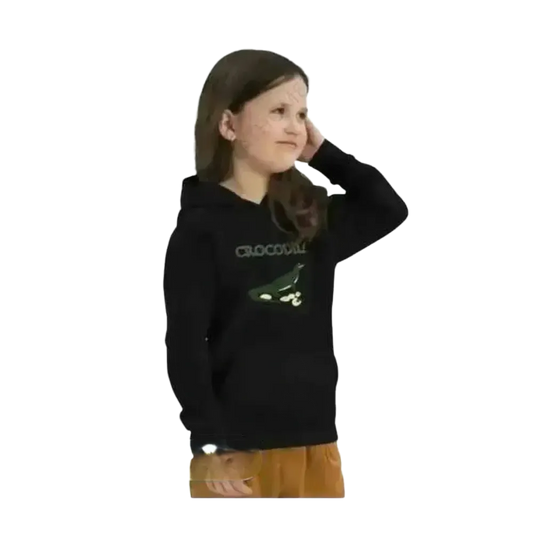Unisex Kinder Hoodie mit Krokodil-Motiv aus Baumwolle, Doppellagig, für Mädchen und Jungen, 4-12 Jahre, von BUYATHOME24