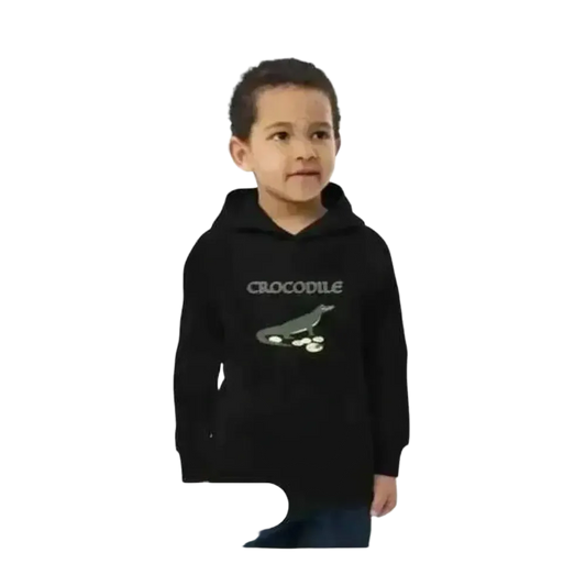 Unisex Kinder Hoodie mit Krokodil-Print aus Baumwolle, bequem und stylisch für Jungen im Alter von 4 bis 12 Jahren.