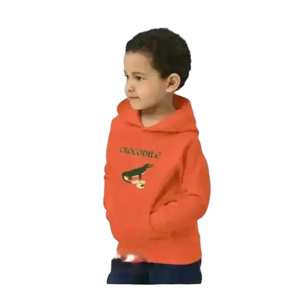 Unisex Kinder Hoodie mit Krokodil-Print aus Baumwolle, für Jungen im Alter von 4 bis 12 Jahren, bequemer Grafik Kapuzenpullover