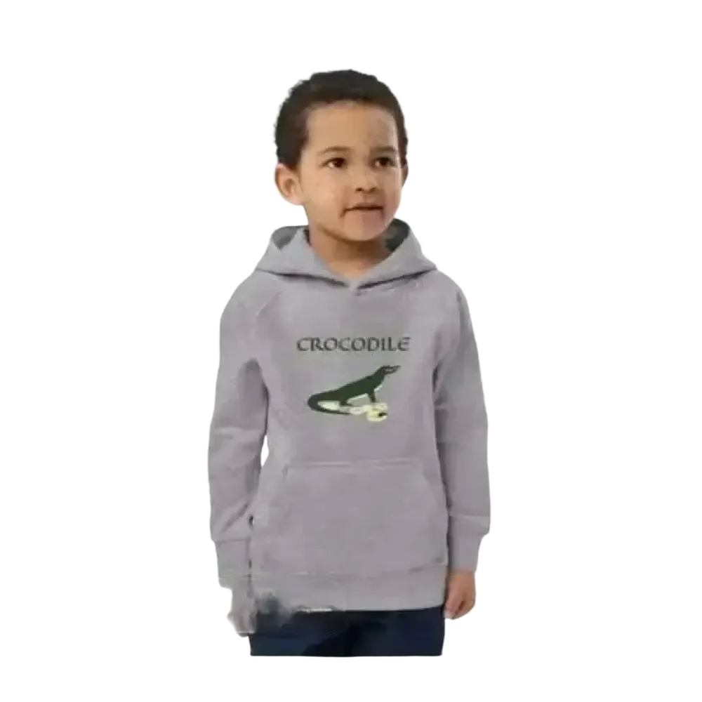 Unisex Kinder Hoodie mit Krokodil-Print aus Baumwolle, für Jungen und Mädchen, 4-12 Jahre, bequem und weich.