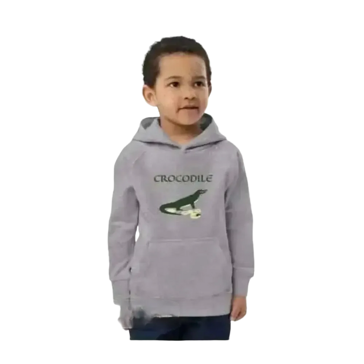 Unisex Kinder Hoodie mit Krokodil-Print aus Baumwolle, für Jungen und Mädchen, 4-12 Jahre, bequem und weich.
