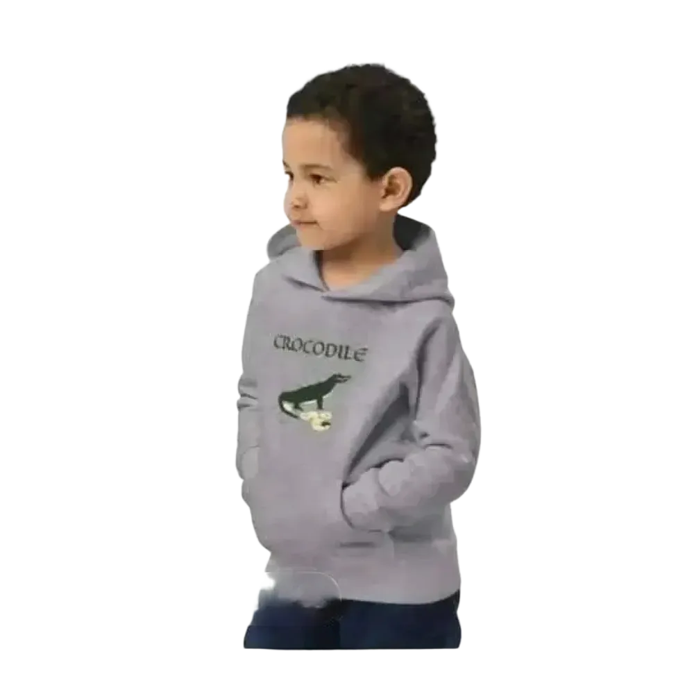 Unisex Kinder Hoodie mit Krokodil-Print aus Baumwolle, bequem und weich, für Jungen im Alter von 4 bis 12 Jahren.
