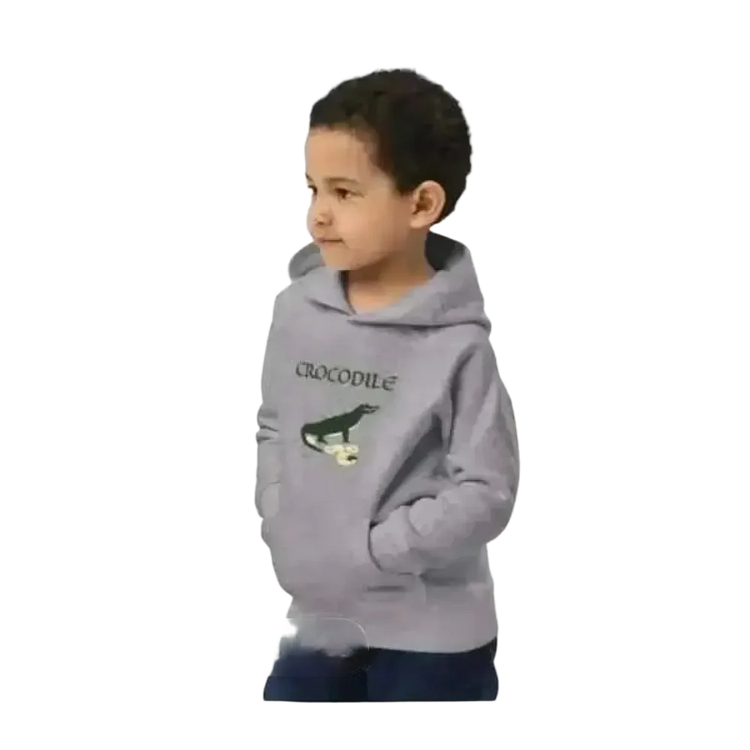 Unisex Kinder Hoodie mit Krokodil-Print aus Baumwolle, bequem und weich, für Jungen im Alter von 4 bis 12 Jahren.