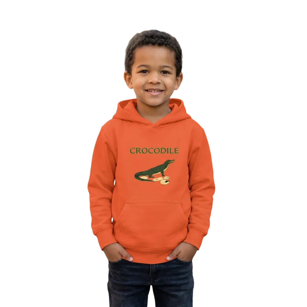 Unisex Kinder Hoodie mit Krokodil-Print, Baumwolle, für 4-12 Jahre, bequemer Kapuzenpullover von BUYATHOME24